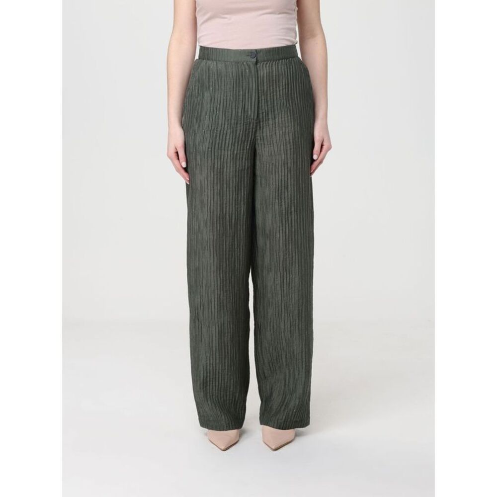 Emporio Armani Women Pleated Lyocell Blend Palazzo Pants Emporio Armani